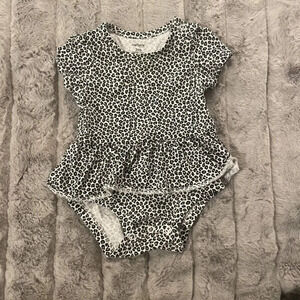 3 Months Carter's Leopard Print Shirt Dress One Piece, Short Sleeves